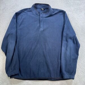 Nike Men's Navy Blue Fleece Quarter Zip Pullover Long Sleeve Sweatshirt XXL